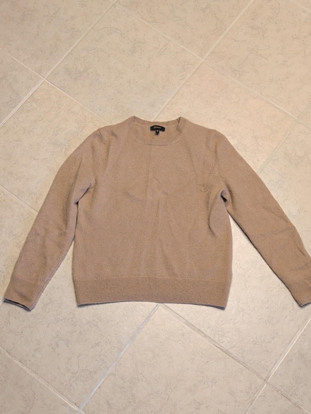Quince 100% Cashmere Tan Sweater